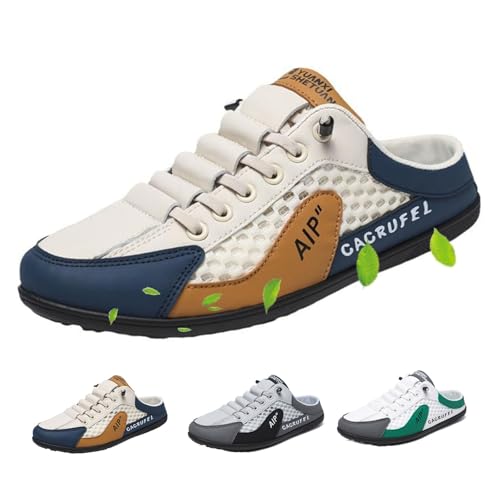 MAOAEAD Herren Rückenfreie Sneaker, Männer Slip On Mule Sneakers Hausschuhe Casual Atmungsaktive Sportschuhe Mesh Pantoletten Sommer Rückenfrei Turnschuhe von MAOAEAD