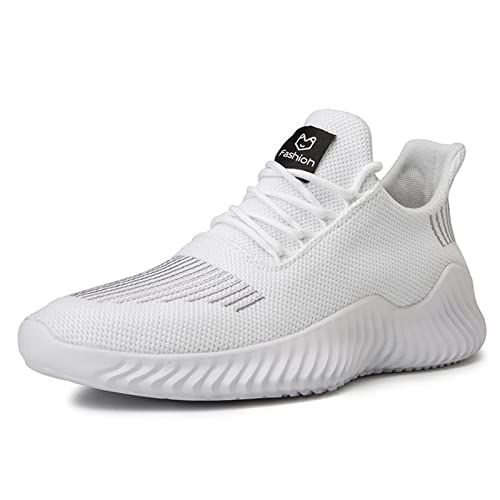 MAOAEAD Herren Sneakers Leicht Atmungsaktiv Mesh Laufschuhe Trend Outdoor Sportschuhe Casual Bequem Vielseitige Schuhe (Weiß,44) von MAOAEAD