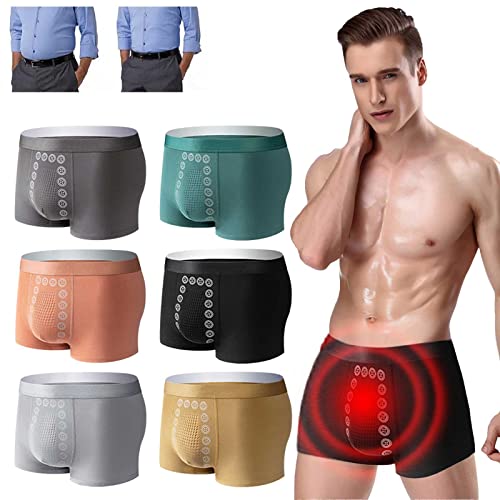 MAOAEAD Magnetische Unterwäsche für Herren, Magnettherapie, energetische Hose, Stretch, atmungsaktiv, langlebig, Boxershorts für Herren (6 Stück, zufällig, XL (50–65 kg)) von MAOAEAD