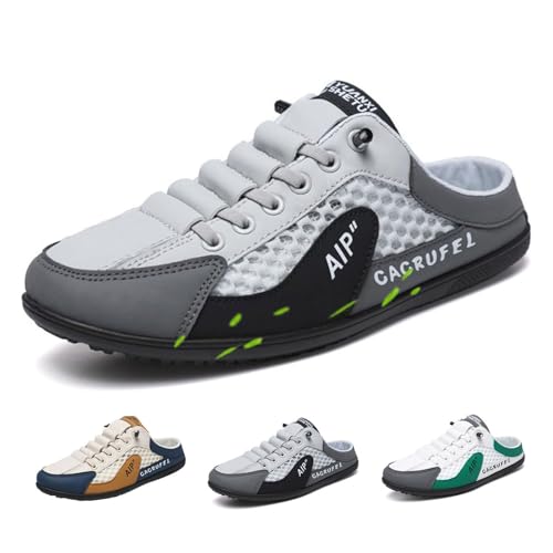 Rückenfreie Herren-Sneaker, Sommer-Slipper, Herren-Sportschuhe, Pantoletten und Slip-Ons, rückenfreie Turnschuhe, Halbschuhe, Mesh Grau, 44 EU Rückenfreie Herren-Sneaker, Sommer-Slipper, Herren-Sportschuhe, Pantoletten und Slip-Ons, rückenfreie Turnschuhe, Halbschuhe, Mesh Grau, 44 EU von MAOAEAD