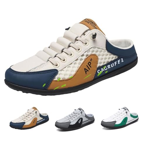 Rückenfreie Herren-Sneaker, Sommer-Slipper, Herren-Sportschuhe, Pantoletten und Slip-Ons, rückenfreie Turnschuhe, Halbschuhe, Mesh Khaki, 44 EU Rückenfreie Herren-Sneaker, Sommer-Slipper, Herren-Sportschuhe, Pantoletten und Slip-Ons, rückenfreie Turnschuhe, Halbschuhe, Mesh Khaki, 44 EU von MAOAEAD