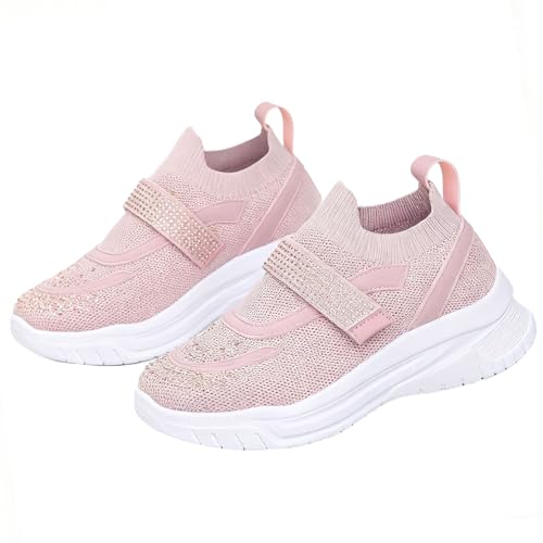 Strass-Strickgürtel-Sneaker für Damen, glitzernde Plateau-Keil-Turnschuhe, modisch, atmungsaktiv, Walking-Tennisschuhe, rose, 38 EU von MAOAEAD