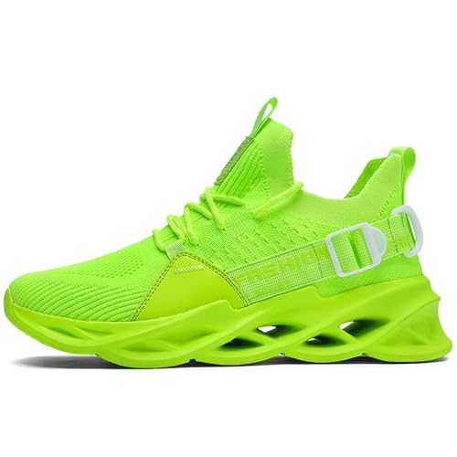 Sportschuhe Herren Sneaker Damen Turnschuhe Tennis Fitness Jogging Leichte Atmungsaktive Casual Schuhe Fashion Straßenlaufschuhe Strick LaufschuheG133 Green 43 von MAOECIY
