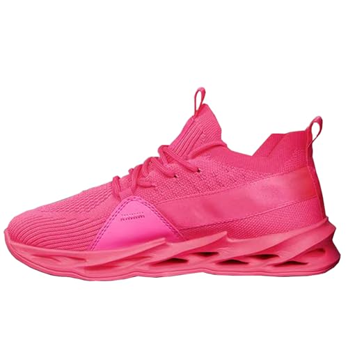 Sportschuhe Herren Sneaker Damen Turnschuhe Tennis Fitness Jogging Leichte Atmungsaktive Casual Schuhe Fashion Straßenlaufschuhe Strick LaufschuheG133 Pink 40 von MAOECIY