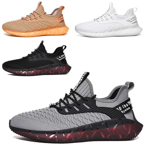 Sportschuhe Herren Sneaker Damen Turnschuhe Tennis Fitness Jogging Leichte Atmungsaktive Casual Schuhe Fashion Straßenlaufschuhe Strick LaufschuheG156 Gray 40 von MAOECIY
