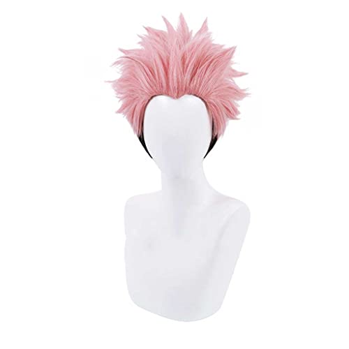 Anime Cosplay Perücke，Jujutsu Kaisen Sukuna Ryomen Perücke，Pink Mixed Black Short Perücke，Mit Kostenloser Perückenkappe，für Party Alltag Halloween Perücke Cosplay von MAOMA