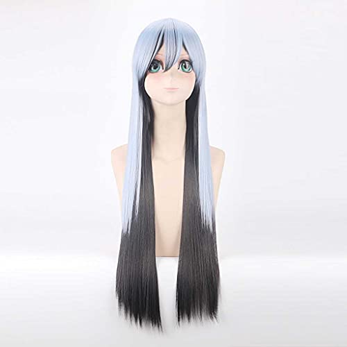 Cosplay Wig, Cosplay Perücke für Nurarihyon No Mago Yuki Onna Oikawa Tsurara,Synthetic Wig Perücke,mit Kostenloser Perückenkappe,Halloween Kostüm Party Alltag Cosplay（Blue black long straight wig） von MAOMA