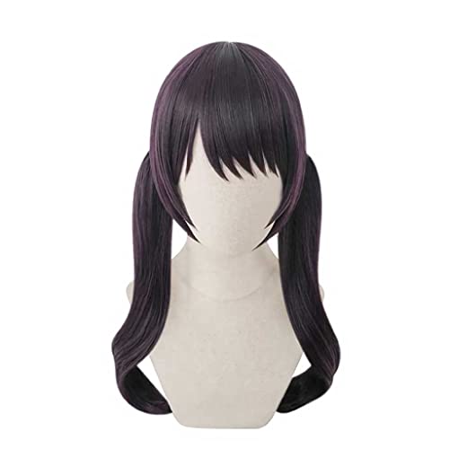 MAOMA Anime Cosplay Perücke，BanG Dream Futaba Tsukushi Perücke，Dark Purple Double Ponytail Perücke，Mit Kostenloser Perückenkappe，für Party Alltag Halloween Perücke Cosplay von MAOMA