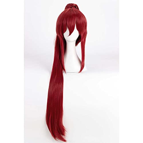 MAOMA Anime Cosplay Perücke，Fairy Tail Erza Scarle Perücke，Long Red Perücke，Mit Kostenloser Perückenkappe，für Party Alltag Halloween Perücke Cosplay von MAOMA