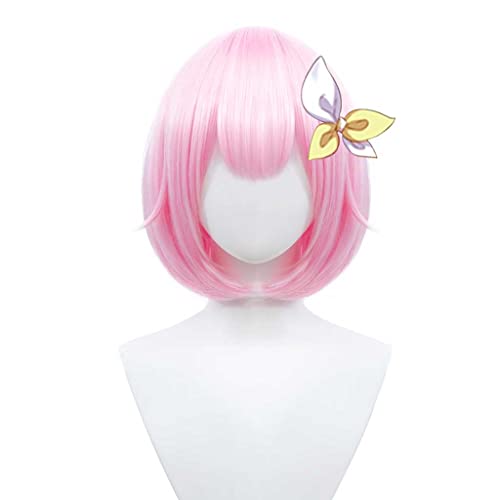 MAOMA Anime Cosplay Perücke，Project Sekai Colorful Stage Ootori Emu Perücke，Pink Short Bob Perücke，Mit Kostenloser Perückenkappe，für Party Alltag Halloween Perücke Cosplay von MAOMA