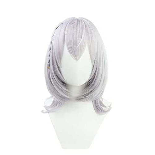 MAOMA Anime Cosplay Perücke，Shirogane Noel Perücke，Silver Anime Perücke，Mit Kostenloser Perückenkappe，für Party Alltag Halloween Perücke Cosplay(Size:Style 1) von MAOMA