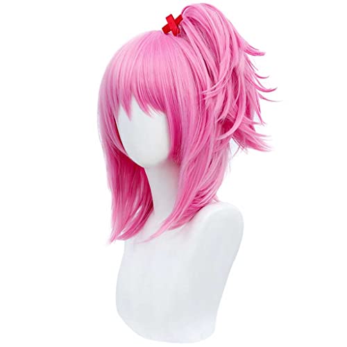 MAOMA Anime Cosplay Perücke，Shugo Chara Hinamori AMU Perücke，Pink Single Ponytail Perücke，Mit Kostenloser Perückenkappe，für Party Alltag Halloween Perücke Cosplay von MAOMA