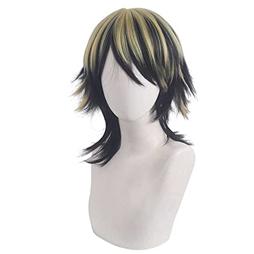 MAOMA Anime Cosplay Perücke,Tokyo Revengers Kazutora Hanemiya Wig Perücke with ​Perückenkappe, für Halloween, Party, Karneval Cosplay-Perücke von MAOMA