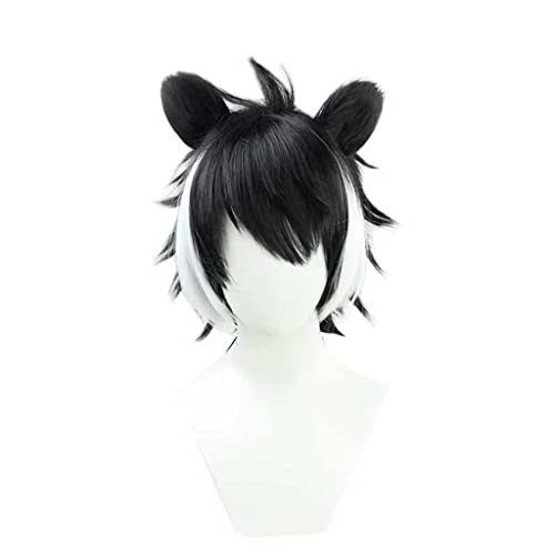 MAOMA Anime Cosplay Perücke，VTuber Kageyama Shien Perücke，Black and White Mixed Color Short Perücke，Mit Kostenloser Perückenkappe，für Party Alltag Halloween Perücke Cosplay von MAOMA