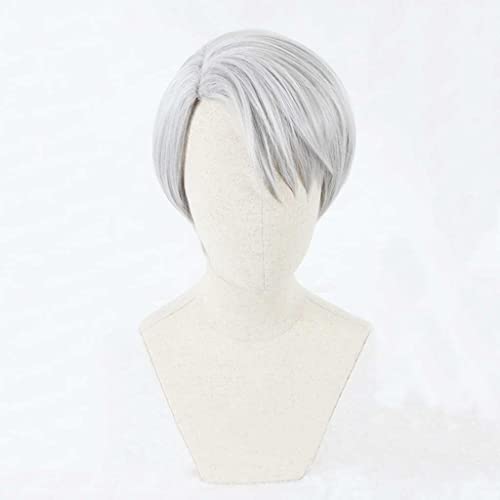 MAOMA Anime Cosplay Perücke,Yuri!!! on Ice Victor Nikiforov Wig Perücke with ​Perückenkappe, für Halloween, Party, Karneval Cosplay-Perücke von MAOMA