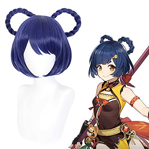 MAOMA Cosplay Wig, Anime Cosplay Genshin Impact Xiangling Cosplay Perücke,mit Kostenloser Perückenkappe,für Halloween Party Halloween Karneval mit Perücke Genshin Impact Xiangling Wig von MAOMA