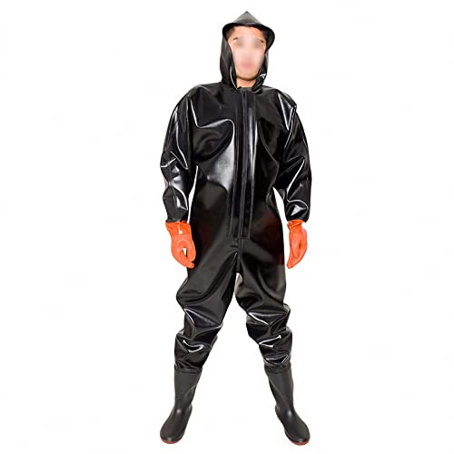 MAOTN Wasserdichte ganzkörperkleidung aus verdicktem gummi für herren, verschleißfeste einteilige wathose zum angeln, atmungsaktiver, weicher regenoverall für teiche,Style3,46 von MAOTN