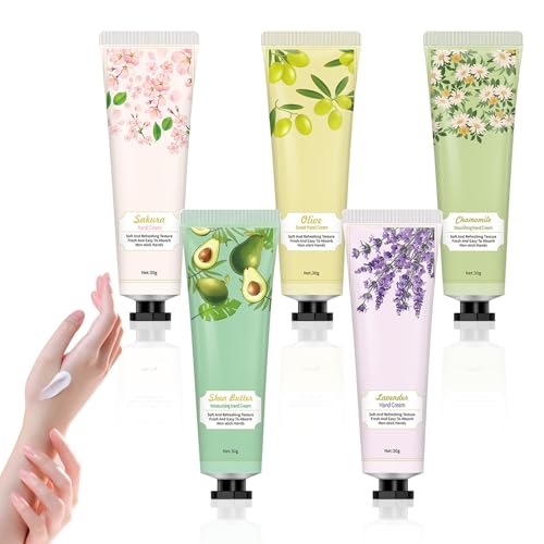 Intensive Pflege Hand Creme,Handcreme Schnell Einziehend,Handcreme Geschenkidee,Intensive Pflege für Trockene Hände(5 Stück) von MAOYING