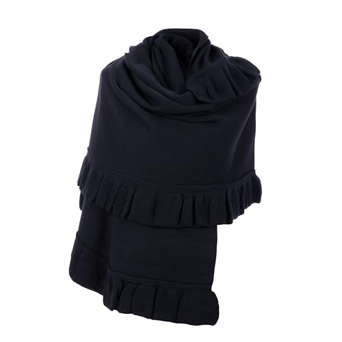 MAPIMANIA - Wintermantel Damen elegant aus Wollmischung dunkelblau, Schal Made in Italy, Warme Mantel für Herbst und Winter von MAPIMANIA