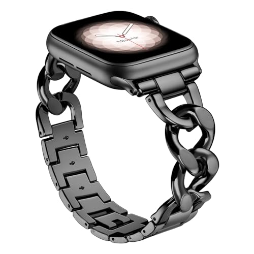 MAPUCE Kompatibel mit Apple Watch Armband 45 mm, 44 mm, 42 mm, für Damen und Herren, stilvolles Denim-Edelstahl-Metall-iWatch-Armband für Apple Watch Ultra2/Ultra-Serie 9/8/7/6/5/4/3/2/1/SE/SE2, von MAPUCE