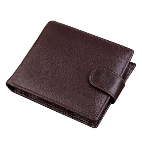 1 stücke Echtes Leder Männer Brieftasche männer Kurze Geld Clip Weiche Leder Geldbörse for Mann Schnalle Multi Karte Position Zippe Brieftasche FüR Herren(Coffee) von MAQDDO