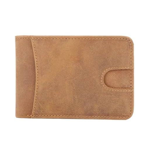 1 stücke männer Brieftaschen Schlanke for Männer Leder Kurze Mini Brieftasche Dünne Männliche Geldbörse FüR Herren(Brown) von MAQDDO