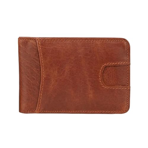 1 stücke männer Brieftaschen Schlanke for Männer Leder Kurze Mini Brieftasche Dünne Männliche Geldbörse FüR Herren(Deep Brown) von MAQDDO