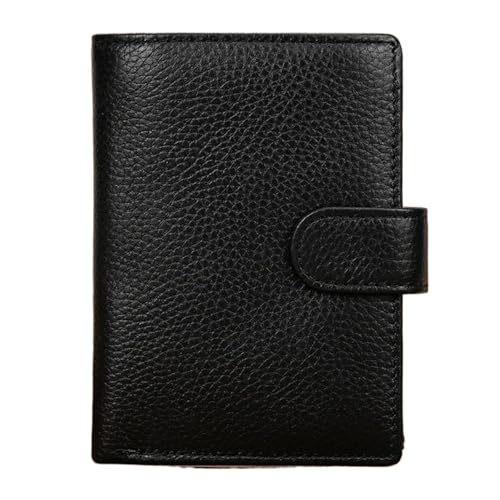 Herrenbrieftaschen Echtleder-Geldbörse for Männer und Frauen, zusammenklappbar mit Mehreren Kartenfächern FüR Herren(Black) von MAQDDO