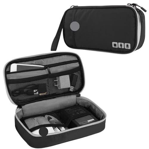 MAQDDO 1 X Tragbare Reisetasche for Elektronisches Zubehör, Kabel-Organizer-Tasche, Gadget-Tragetasche Kabel, Strom, USB-Stick, Ladegerät FüR Reise(Black S) von MAQDDO