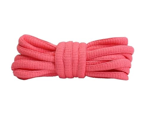 MAQDDO 10 Paar Sportschnürsenkel for Herren und Damen, farbige flache, halbrunde Schnürsenkel, passend for alle Schuhe, runde Schnürsenkel FüR Erwachsene(Light red,140cm) von MAQDDO