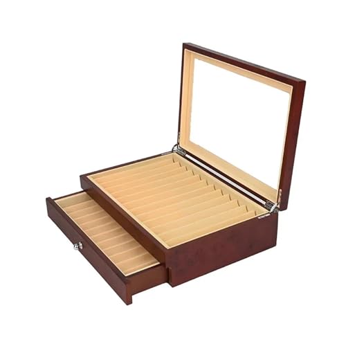 MAQDDO 12/23/34/78 Holzstiftbox Display Aufbewahrung Füllfederhalter/Bleistiftetui Schule Büro Schreibwaren Veranstalter FüR GeschäFte(Red-23Pens) von MAQDDO