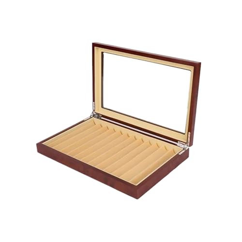 MAQDDO 12/23/34/78 Stifte Slot Brunnen Holz Stift Display Aufbewahrungskoffer Sammler Organizer Box FüR GeschäFte(Red-12 pens) von MAQDDO