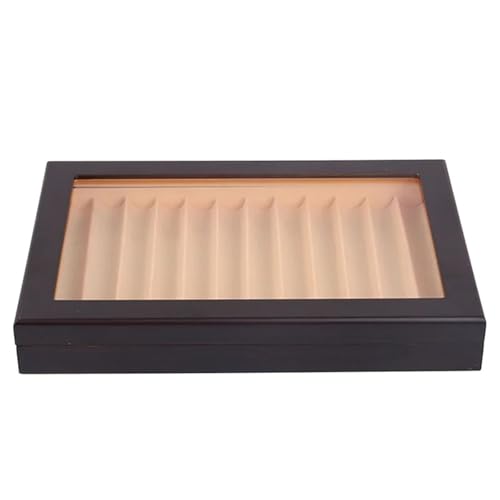 MAQDDO 12 Grid Holz Stift Display Fall Lagerung Brunnen Transparent Fenster Box FüR GeschäFte von MAQDDO