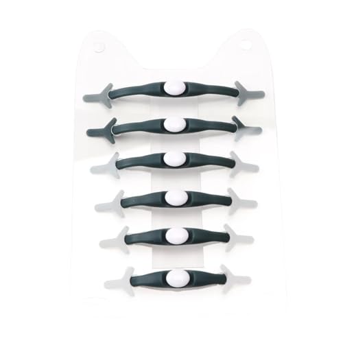 MAQDDO 12Pcs Bunte Silikon Schnürsenkel Ohne Krawatten Bequem for Kinder Erwachsene Elastische Spitze FüR Erwachsene(Gray) von MAQDDO