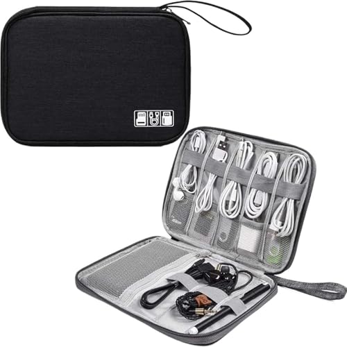 MAQDDO 1PC Tragbare Digitale Speicher Tasche Gadget wasserdichte Kabel Organizer Elektronik Geräte Zubehör Pack Liefert FüR Reise(Black C) von MAQDDO