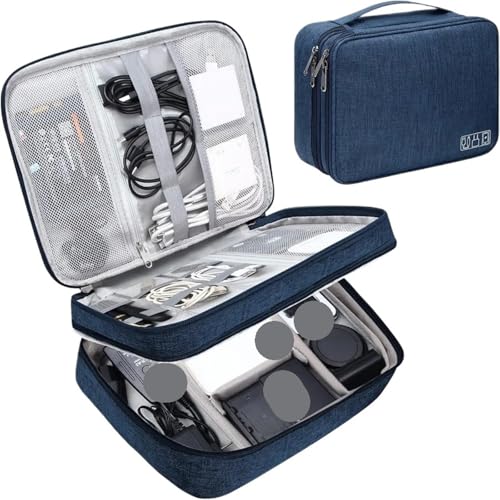 MAQDDO 1PC Tragbare Digitale Speicher Tasche Gadget wasserdichte Kabel Organizer Elektronik Geräte Zubehör Pack Liefert FüR Reise(Blue B) von MAQDDO