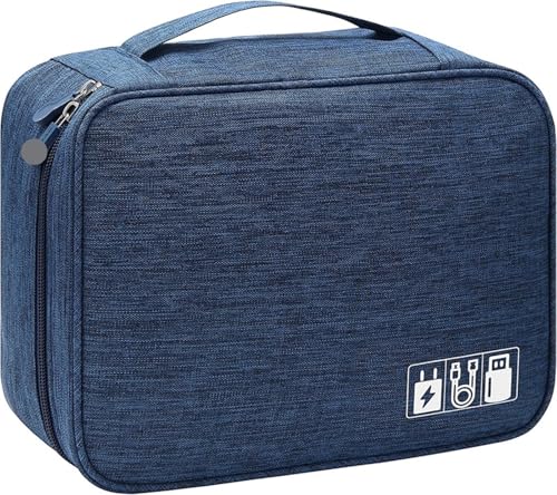 MAQDDO 1PC Tragbare Digitale Speicher Tasche Gadget wasserdichte Kabel Organizer Elektronik Geräte Zubehör Pack Liefert FüR Reise(Deep Blue) von MAQDDO