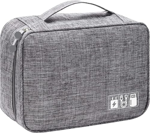MAQDDO 1PC Tragbare Digitale Speicher Tasche Gadget wasserdichte Kabel Organizer Elektronik Geräte Zubehör Pack Liefert FüR Reise(Grey) von MAQDDO