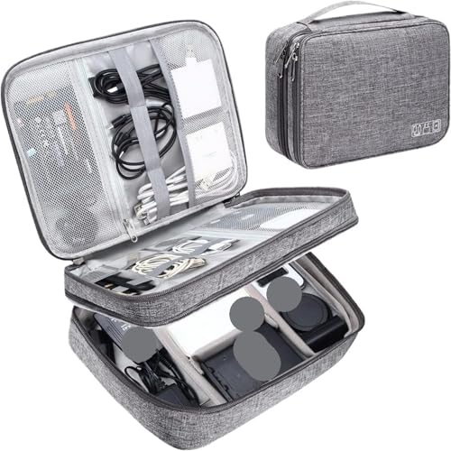 MAQDDO 1PC Tragbare Digitale Speicher Tasche Gadget wasserdichte Kabel Organizer Elektronik Geräte Zubehör Pack Liefert FüR Reise(Grey B) von MAQDDO