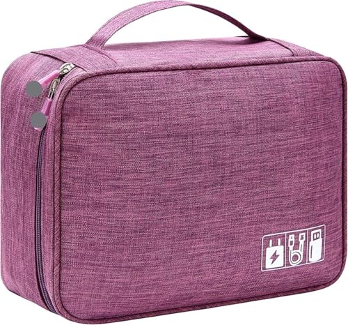 MAQDDO 1PC Tragbare Digitale Speicher Tasche Gadget wasserdichte Kabel Organizer Elektronik Geräte Zubehör Pack Liefert FüR Reise(Purple) von MAQDDO