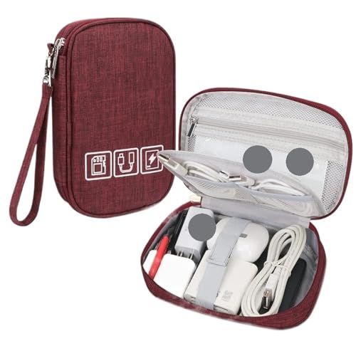 MAQDDO 1PC Tragbare Digitale Speicher Tasche Gadget wasserdichte Kabel Organizer Elektronik Geräte Zubehör Pack Liefert FüR Reise(Red D) von MAQDDO