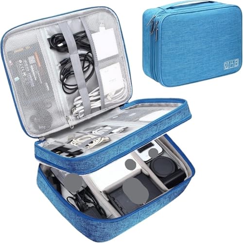 MAQDDO 1PC Tragbare Digitale Speicher Tasche Gadget wasserdichte Kabel Organizer Elektronik Geräte Zubehör Pack Liefert FüR Reise(Sky Blue B) von MAQDDO