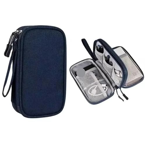 MAQDDO 2 Stücke Reise Tragbare Digitale Produkt Lagerung Tasche USB Datenkabel Organizer Headset Lade Schatz Box FüR Reise(Blue) von MAQDDO