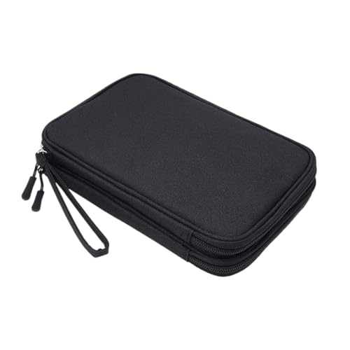MAQDDO 2PCS Kabel Organizer Tasche Reise Doppel-Schicht Gadget Reisetasche Elektronik Zubehör Lagerung Tragen Spiel Player Tablet FüR Reise(Black) von MAQDDO
