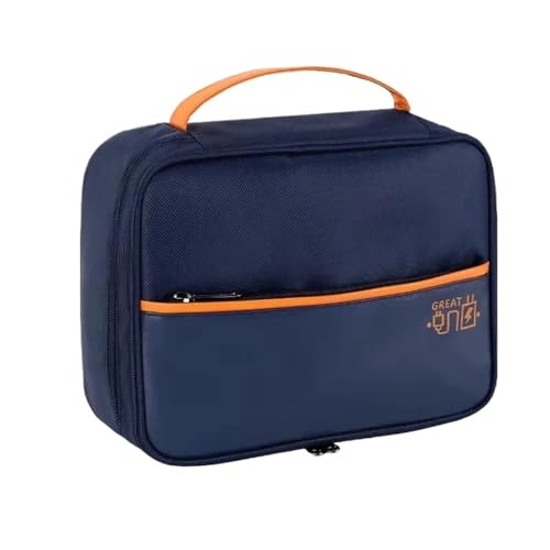 MAQDDO 2PCS Tragbare Datenkabel Lagerung Tasche Digital USB Ladegerät Kopfhörer Draht Power Bank Organizer Box Reise Kit Fall Beutel FüR Reise(Blue-L) von MAQDDO