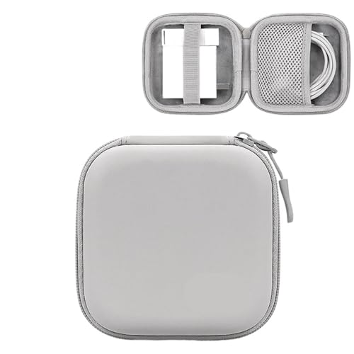 MAQDDO 2PCS Tragbare Mini Hard Shell Digitale Gadgets Lagerung Tasche Künstliche Leder Kopfhörer Ladegerät Fall Datenkabel U Disk Organizer FüR Reise(Square-Gray-L) von MAQDDO