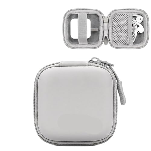 MAQDDO 2PCS Tragbare Mini Hard Shell Digitale Gadgets Lagerung Tasche Künstliche Leder Kopfhörer Ladegerät Fall Datenkabel U Disk Organizer FüR Reise(Square-Gray-S) von MAQDDO