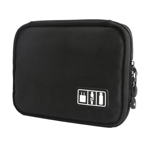 MAQDDO 2PCS USB Ladegerät Lagerung Tasche Gadget Kabel Organizer wasserdichte Daten Linie Reise Koffer Tragbare Elektronische FüR Reise(Black) von MAQDDO