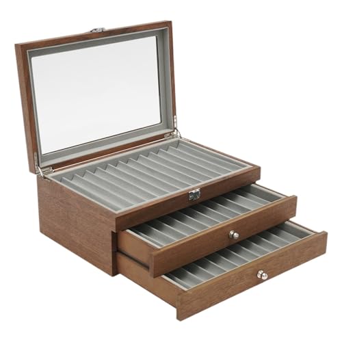 MAQDDO 3-Tiers 34 Slots Füllfederhalter Display Case Halter Lagerung Collector Organizer Box FüR GeschäFte(Color 02) von MAQDDO