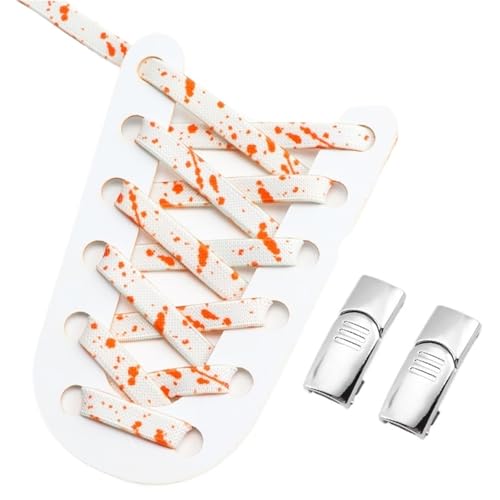 MAQDDO 4 Paar Schnürsenkel mit Magnetschnalle ohne Bänder, flache elastische Schnürsenkel mit Spritztintendruck for Turnschuhe, Kinder und Erwachsene FüR Erwachsene(Color 2) von MAQDDO